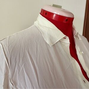 Classic white DKNY women’s silk button up blouse